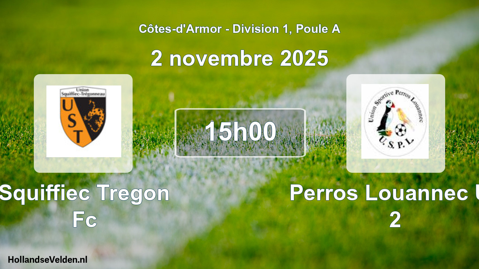 Geplande wedstrijd: Squiffiec Tregon Fc - Perros Louannec Us 2 (2 novembre 2025)