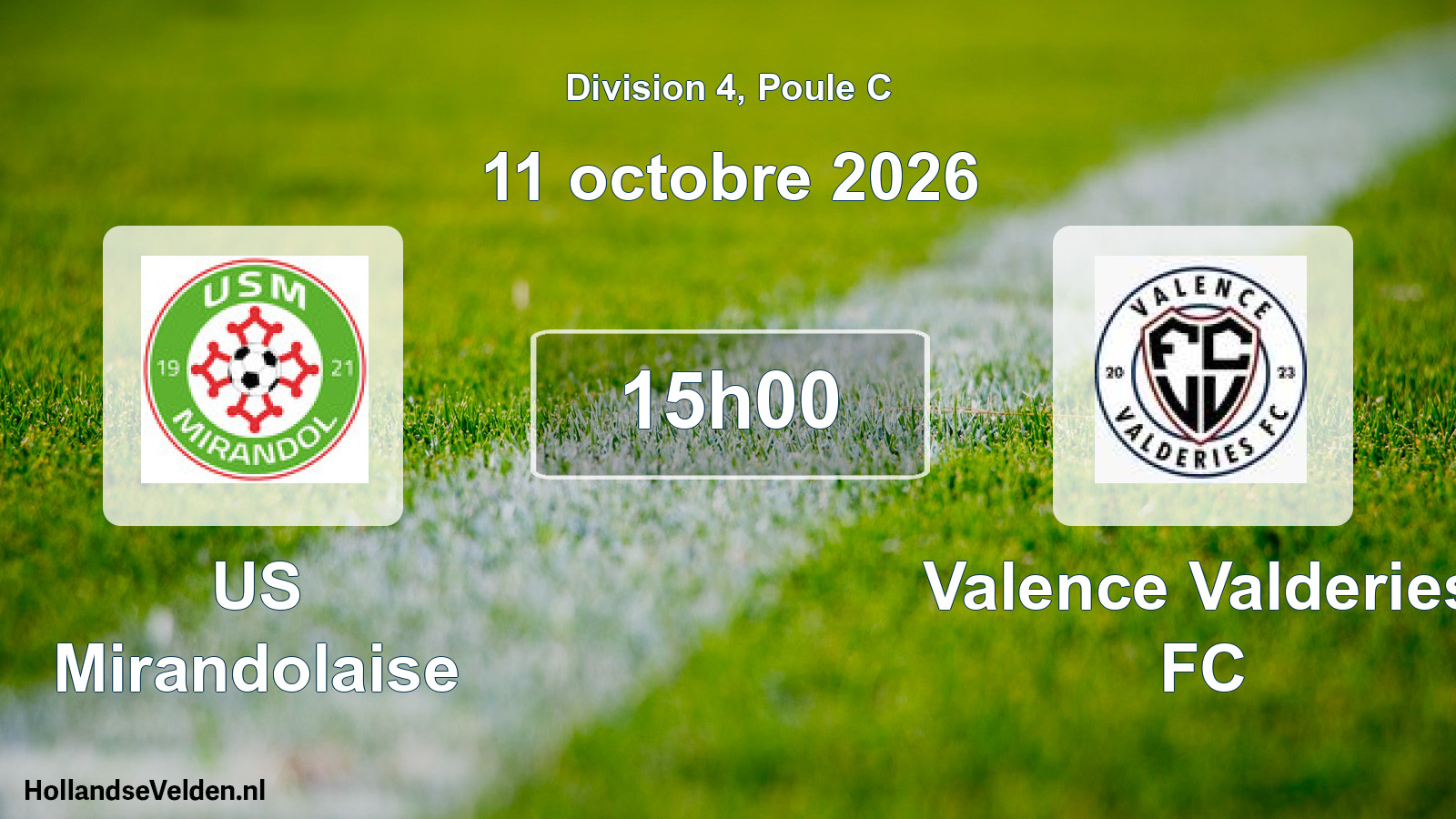Match programmé: US Mirandolaise - Valence Valderies FC (11 octobre 2026)