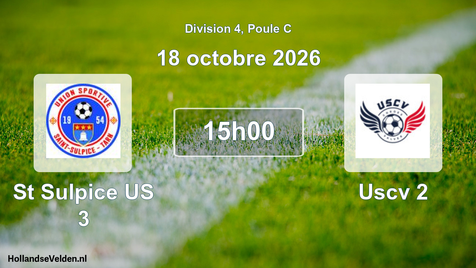 Match programmé: St Sulpice US 3 - Uscv 2 (18 octobre 2026)
