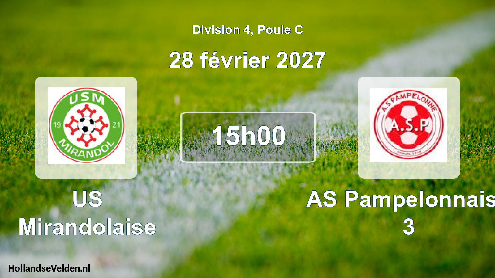 Match programmé: US Mirandolaise - AS Pampelonnaise 3 (28 février 2027)