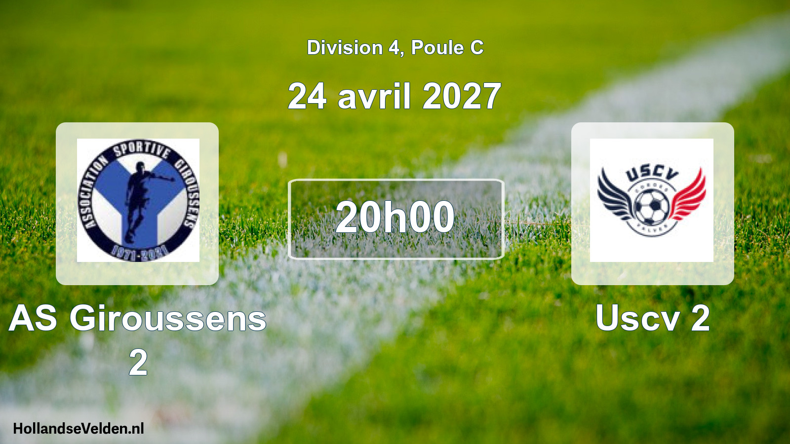 Match programmé: AS Giroussens 2 - Uscv 2 (24 avril 2027)