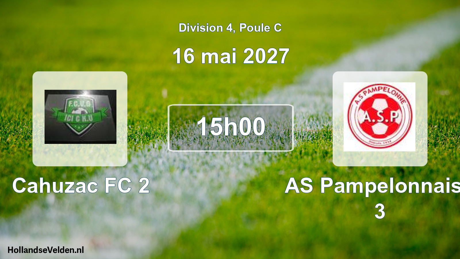 Match programmé: Cahuzac FC 2 - AS Pampelonnaise 3 (16 mai 2027)