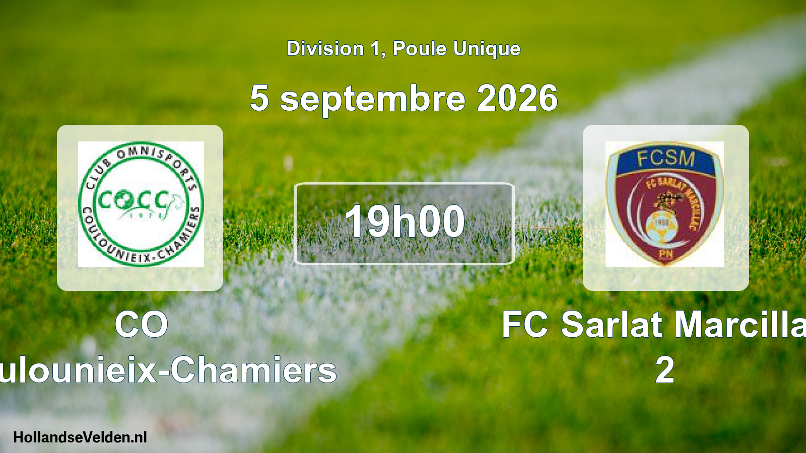 Scheduled Match: CO Coulounieix-Chamiers - FC Sarlat Marcillac 2 (5 September 2026)