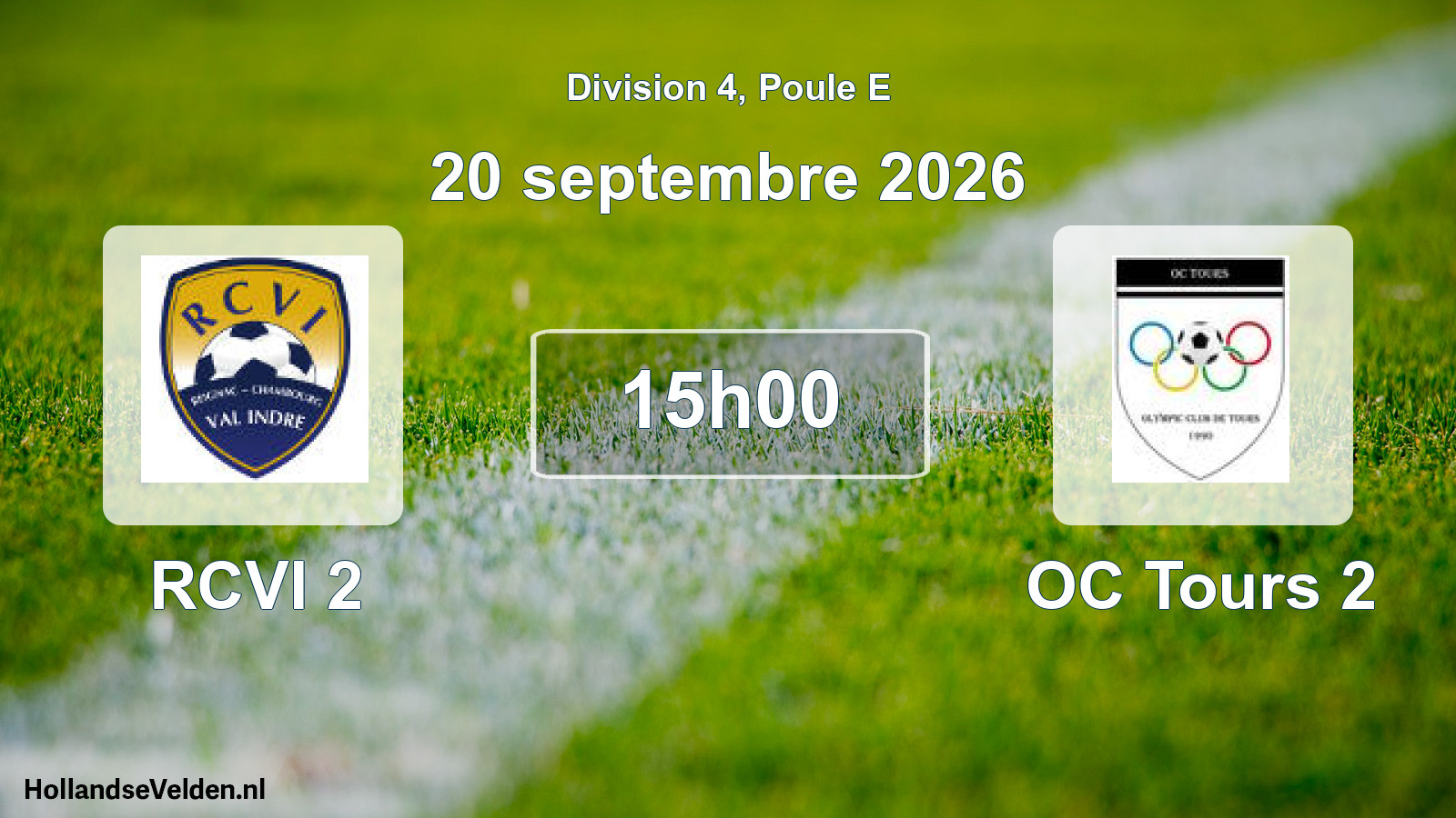 Match programmé: RCVI 2 - OC Tours 2 (20 septembre 2026)