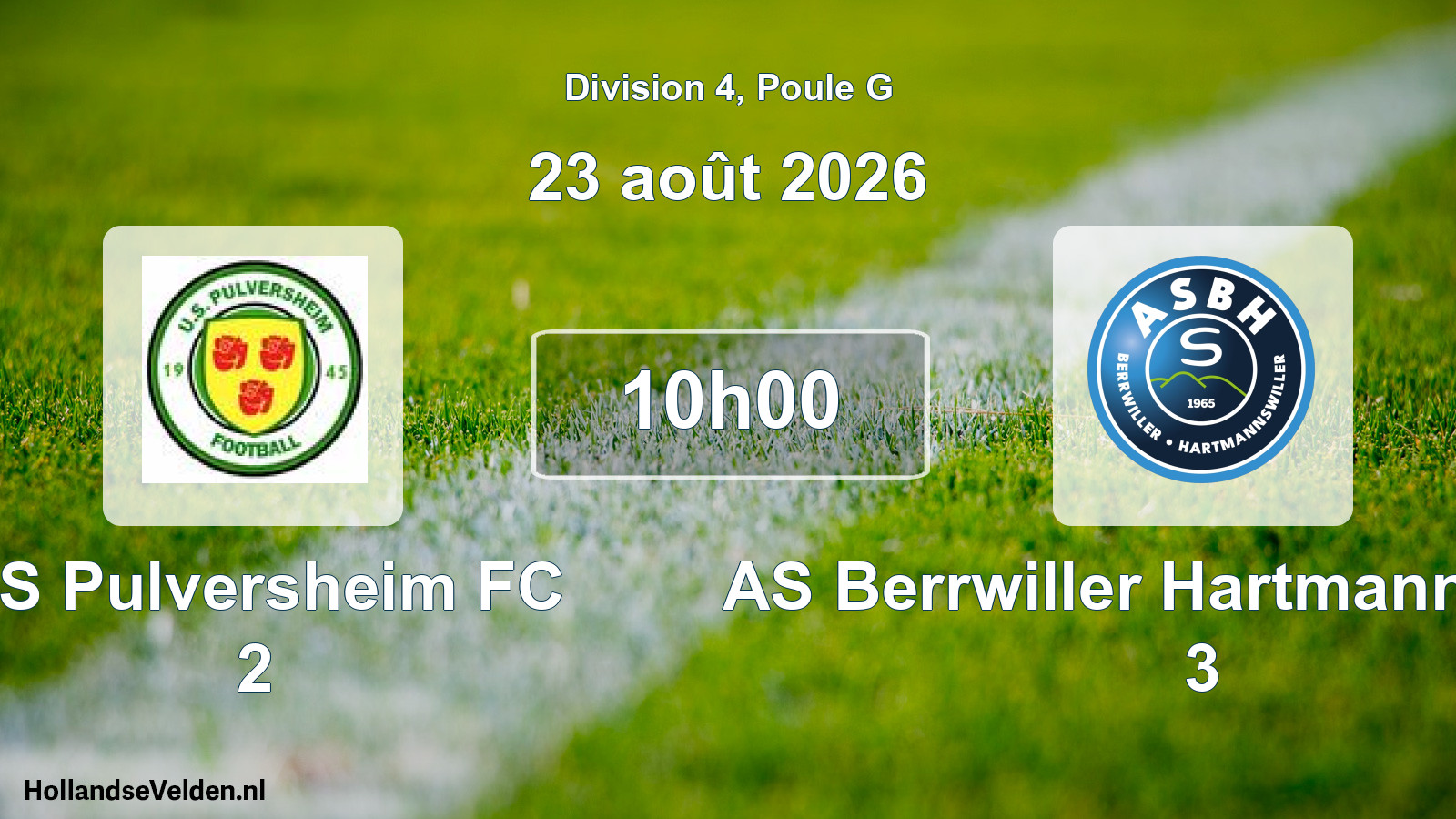 Scheduled Match: US Pulversheim FC 2 - AS Berrwiller Hartmannswiller 3 (23 August 2026)