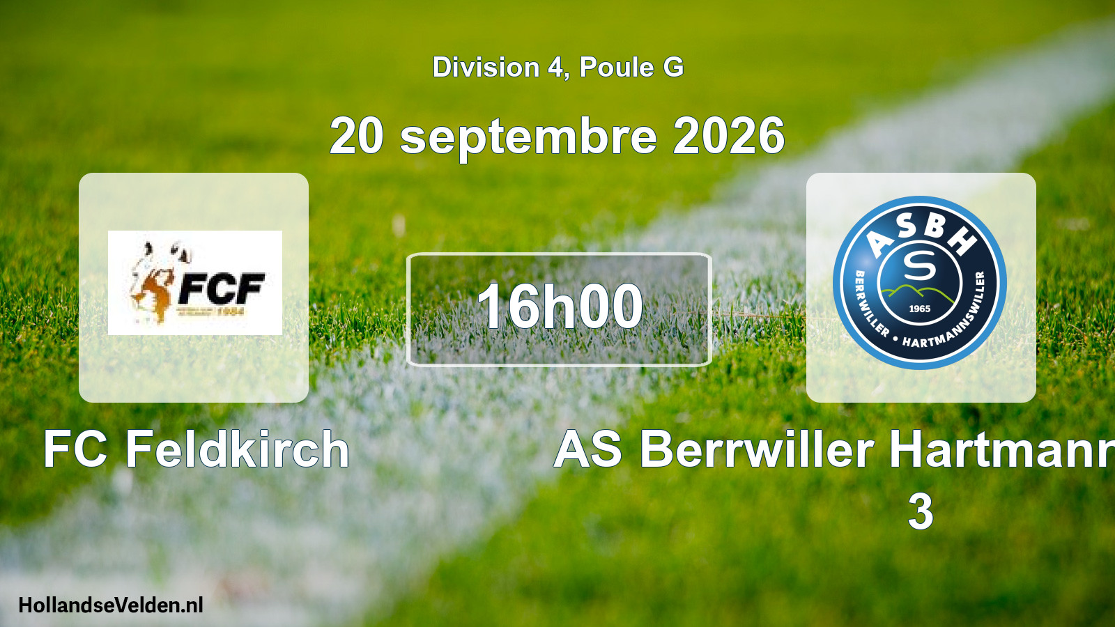 Match programmé: FC Feldkirch - AS Berrwiller Hartmannswiller 3 (20 septembre 2026)