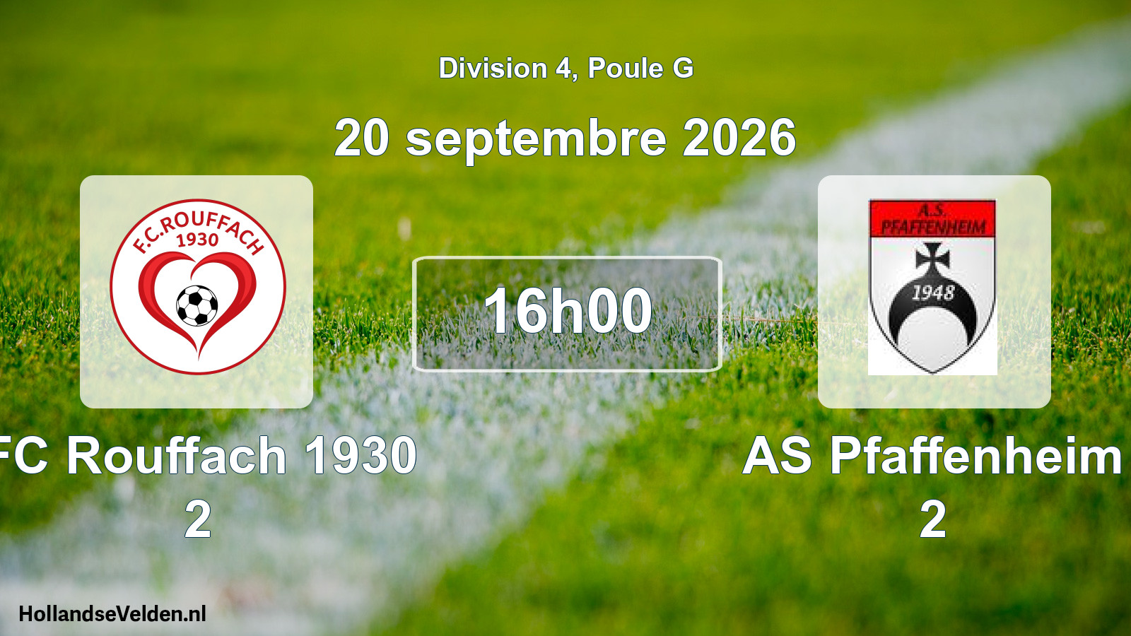 Scheduled Match: FC Rouffach 1930 2 - AS Pfaffenheim 2 (20 September 2026)