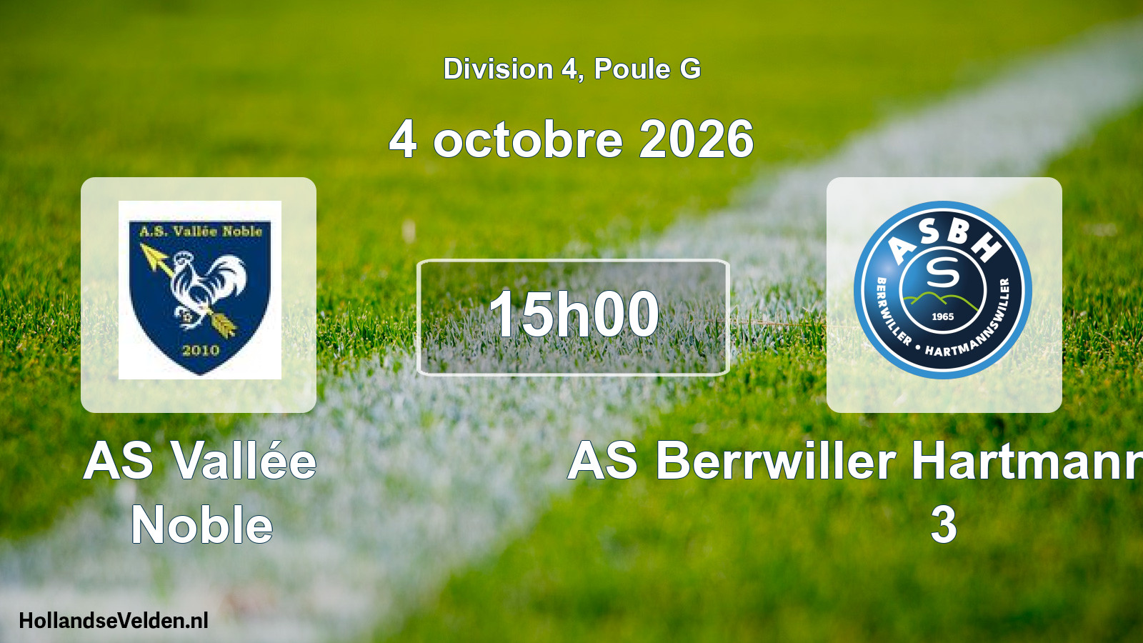 Scheduled Match: AS Vallée Noble - AS Berrwiller Hartmannswiller 3 (4 October 2026)