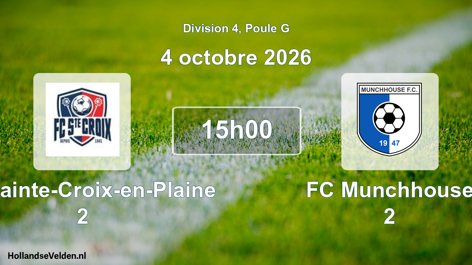 Scheduled Match: FC Sainte-Croix-en-Plaine 2 - FC Munchhouse 2 (4 October 2026)