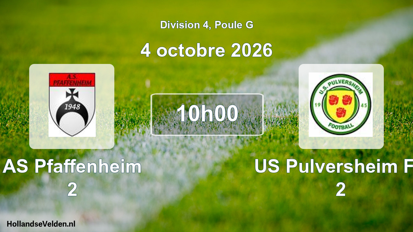 Geplande wedstrijd: AS Pfaffenheim 2 - US Pulversheim FC 2 (4 oktober 2026)