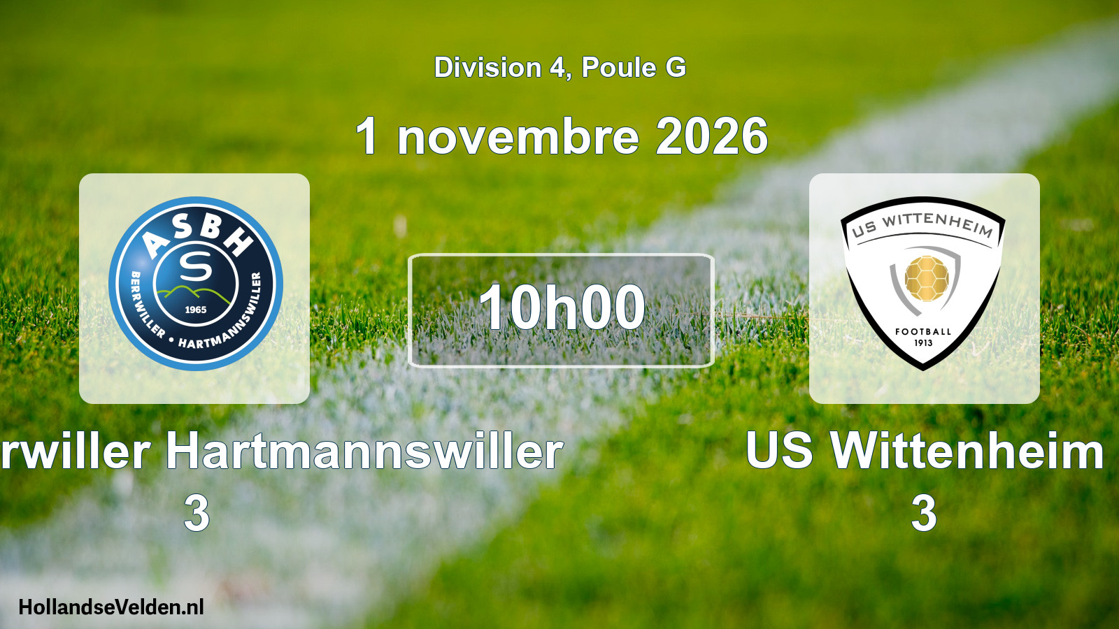 Match programmé: AS Berrwiller Hartmannswiller 3 - US Wittenheim 3 (1 novembre 2026)