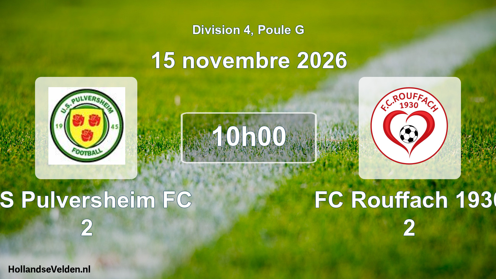 Match programmé: US Pulversheim FC 2 - FC Rouffach 1930 2 (15 novembre 2026)
