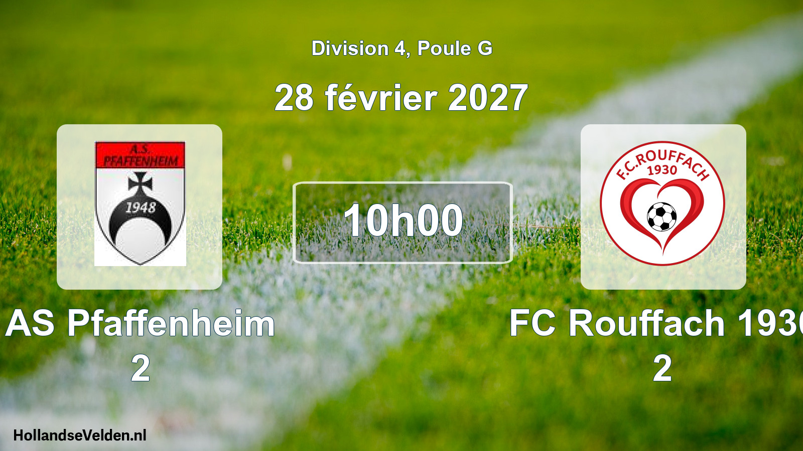 Match programmé: AS Pfaffenheim 2 - FC Rouffach 1930 2 (28 février 2027)