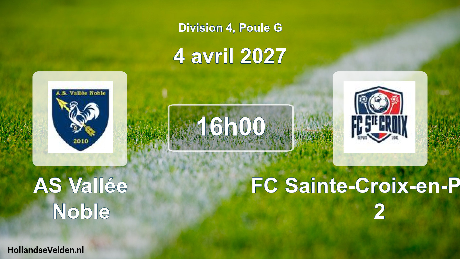 Scheduled Match: AS Vallée Noble - FC Sainte-Croix-en-Plaine 2 (4 April 2027)