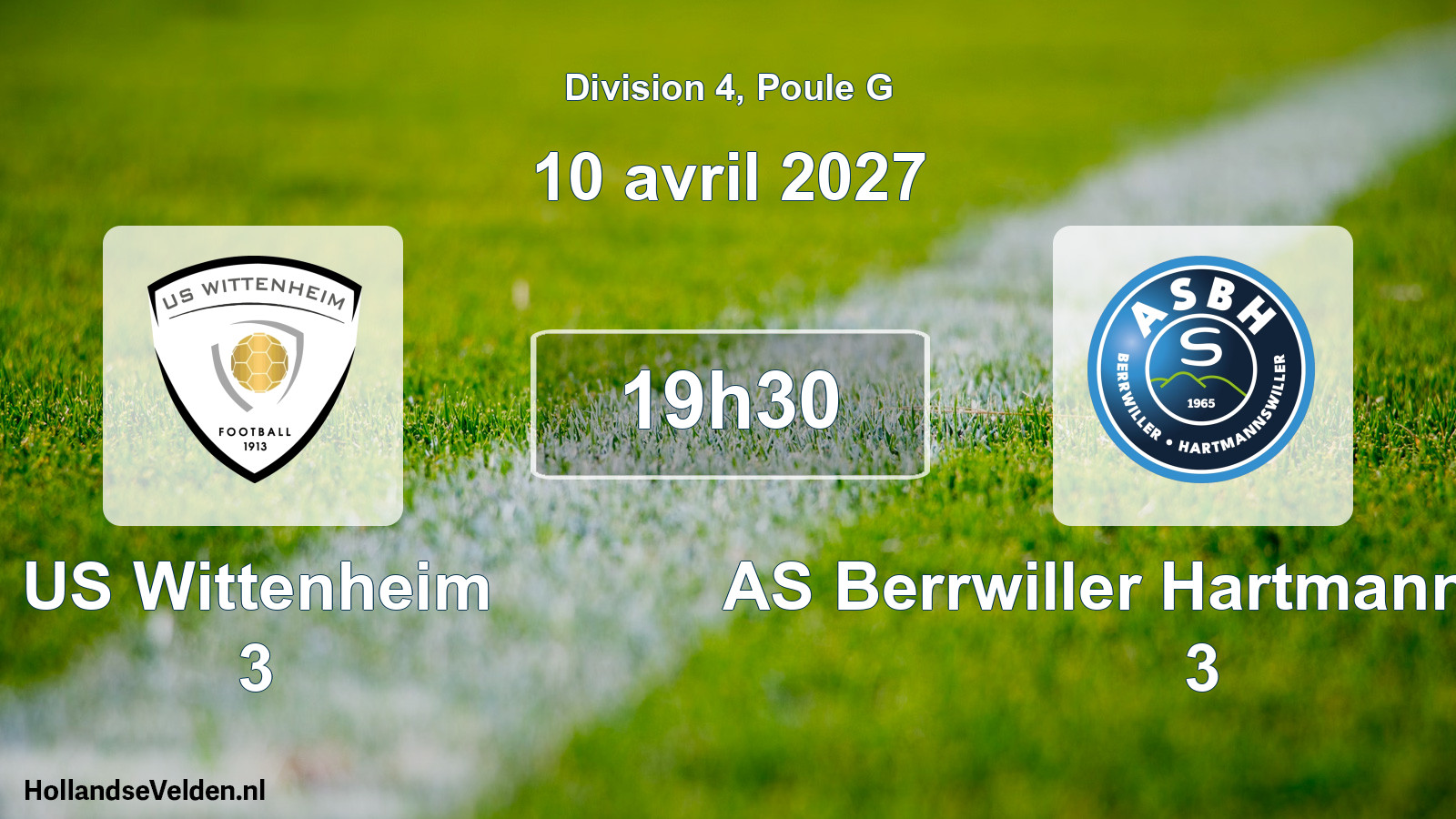 Geplande wedstrijd: US Wittenheim 3 - AS Berrwiller Hartmannswiller 3 (10 april 2027)
