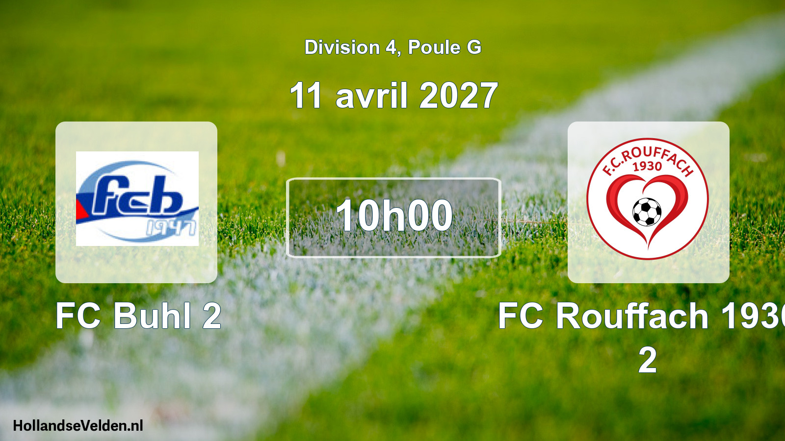 Match programmé: FC Buhl 2 - FC Rouffach 1930 2 (11 avril 2027)