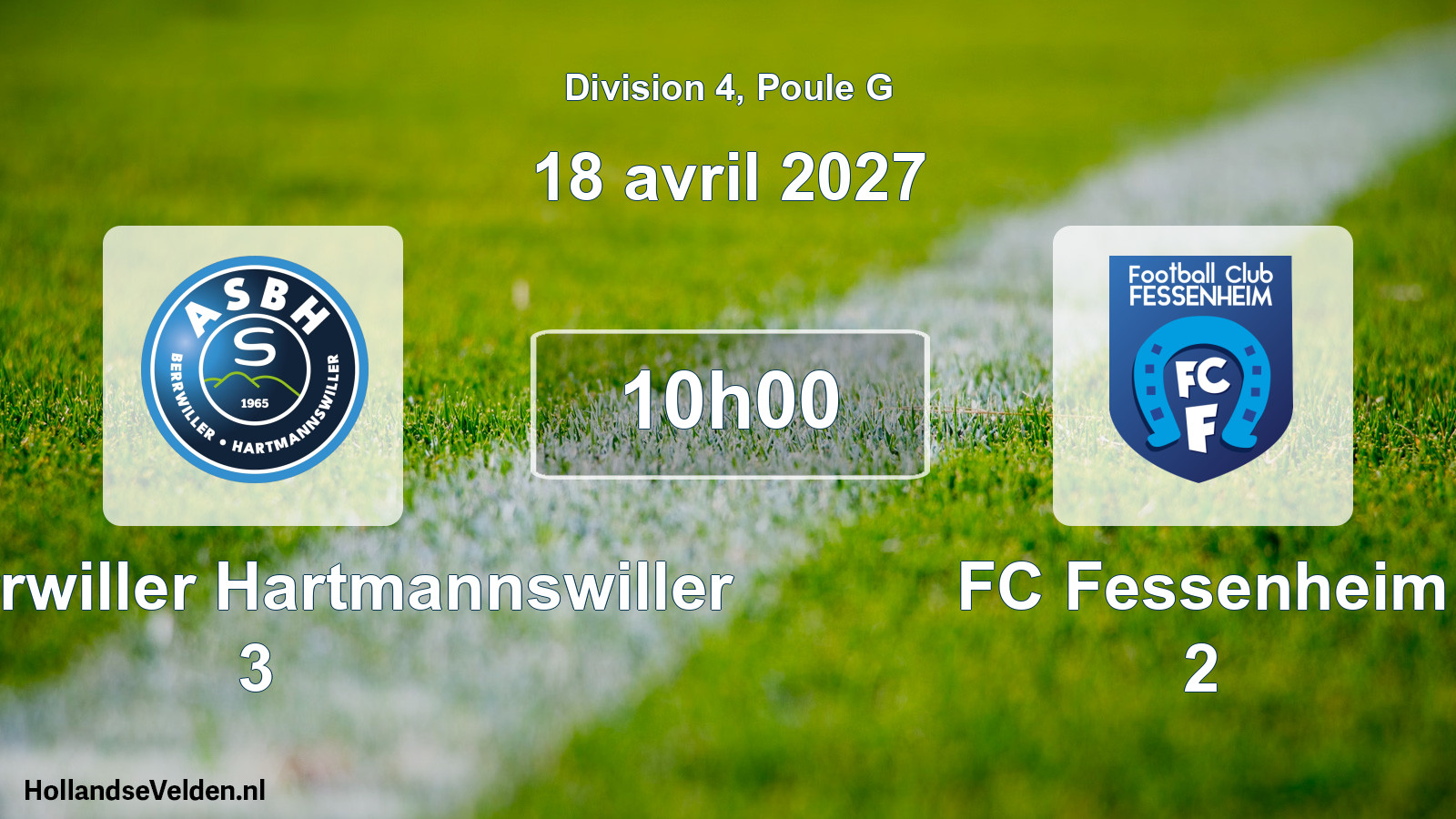 Scheduled Match: AS Berrwiller Hartmannswiller 3 - FC Fessenheim 2 (18 April 2027)