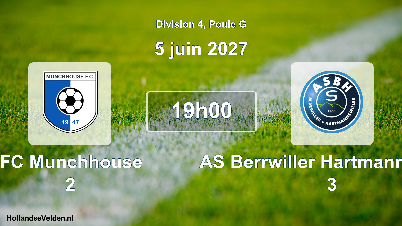Match programmé: FC Munchhouse 2 - AS Berrwiller Hartmannswiller 3 (5 juin 2027)