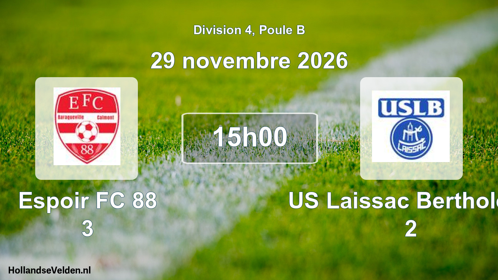 Match programmé: Espoir FC 88 3 - US Laissac Bertholène 2 (29 novembre 2026)
