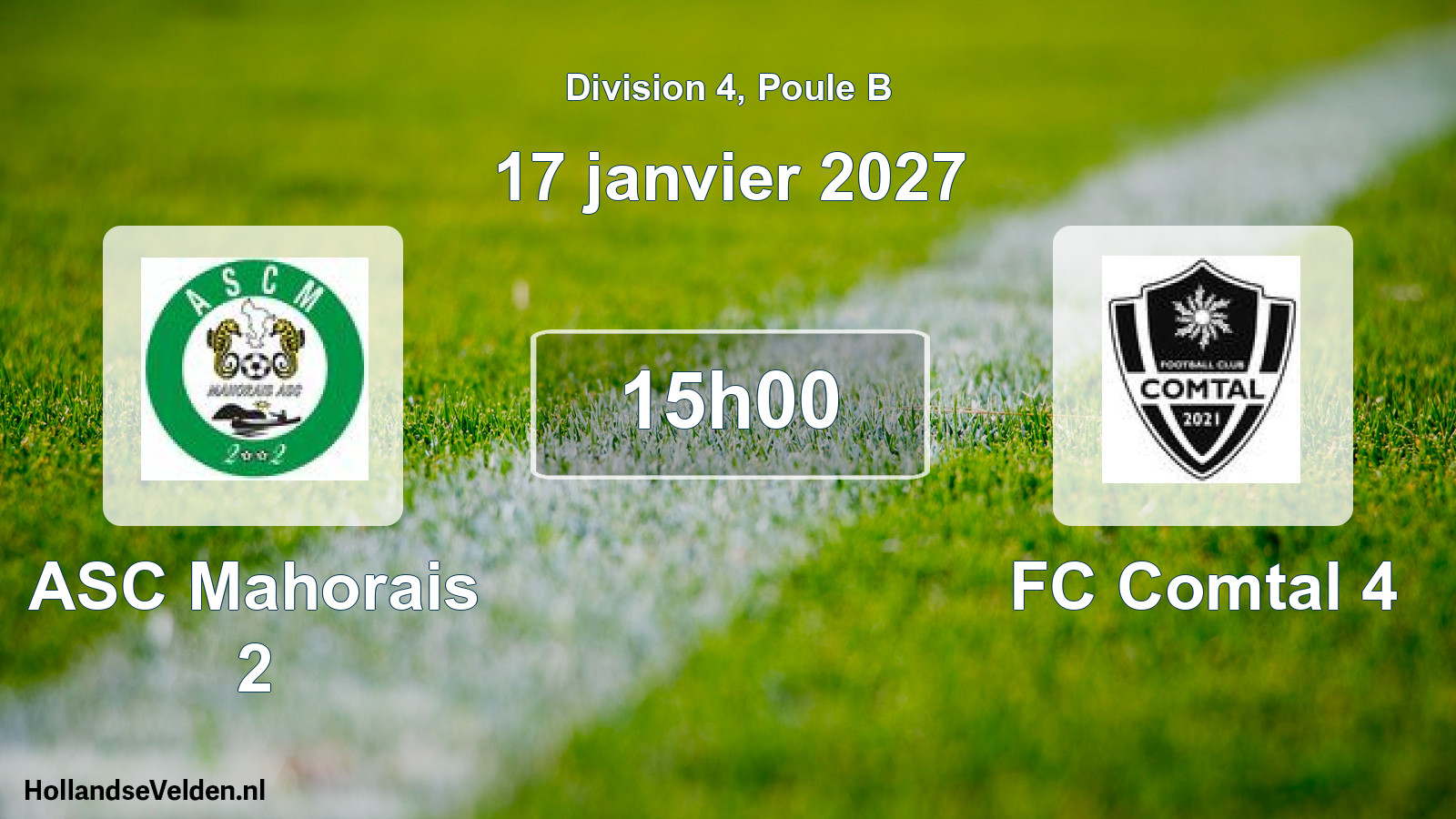 Match programmé: ASC Mahorais 2 - FC Comtal 4 (17 janvier 2027)