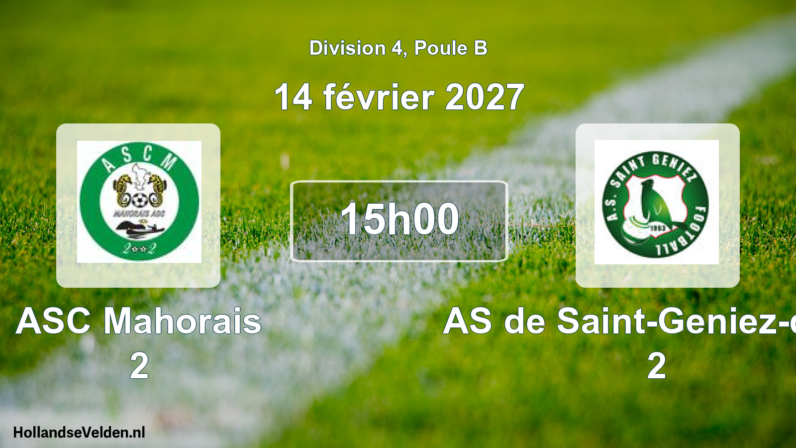 Match programmé: ASC Mahorais 2 - AS de Saint-Geniez-d'Olt 2 (14 février 2027)