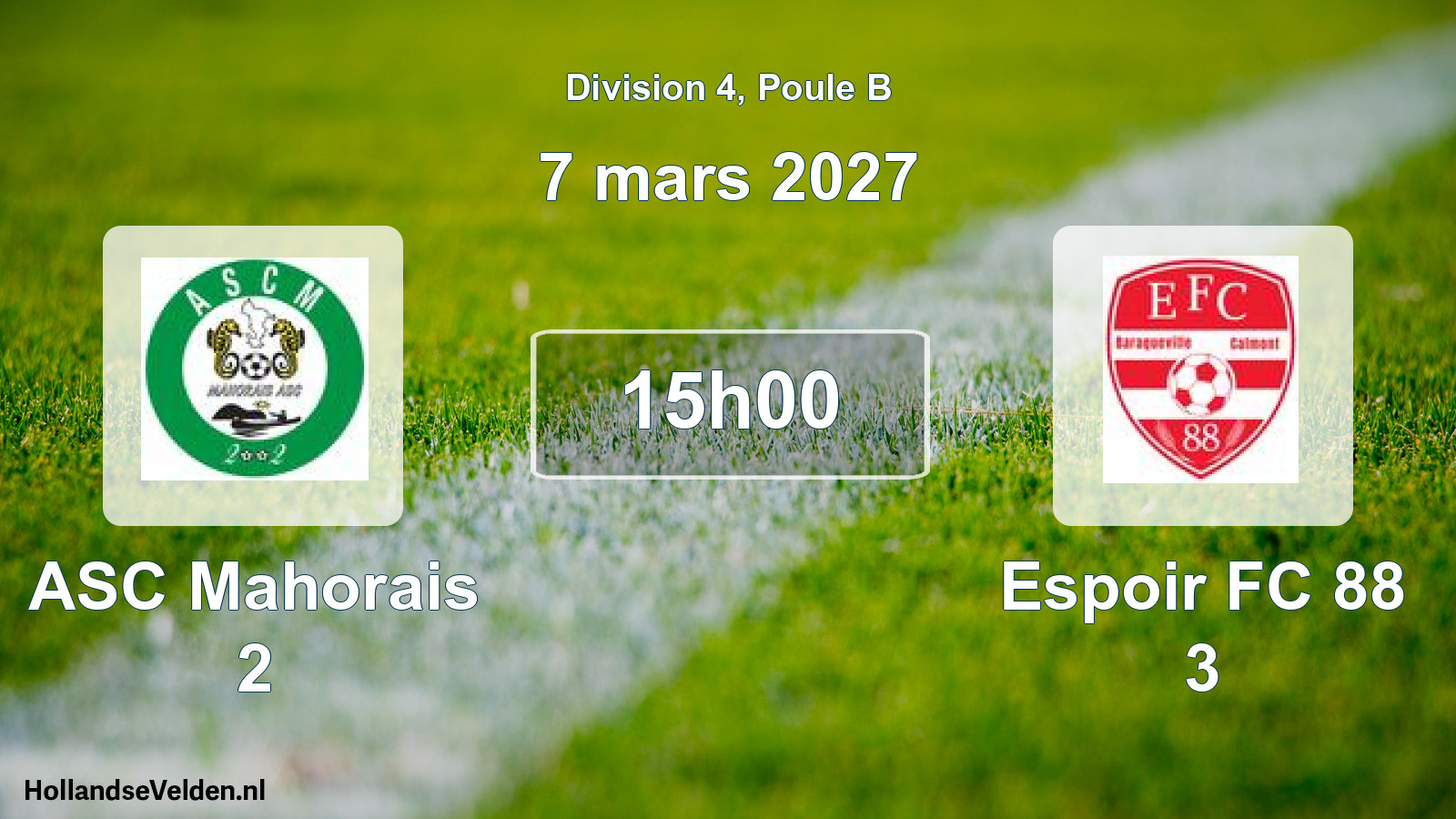 Match programmé: ASC Mahorais 2 - Espoir FC 88 3 (7 mars 2027)