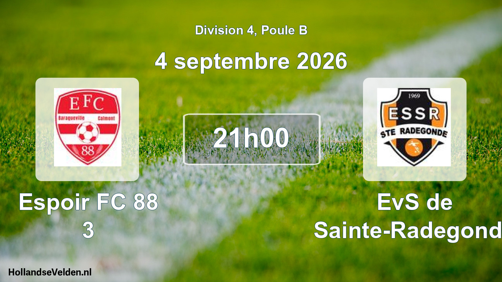 Scheduled Match: Espoir FC 88 3 - EvS de Sainte-Radegonde (4 September 2026)
