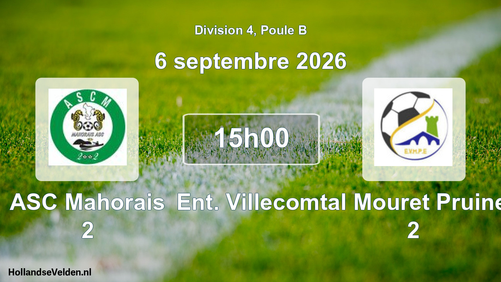Match programmé: ASC Mahorais 2 - Ent. Villecomtal Mouret Pruines Entraygues 2 (6 septembre 2026)