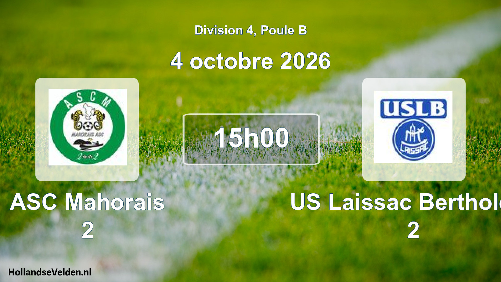 Match programmé: ASC Mahorais 2 - US Laissac Bertholène 2 (4 octobre 2026)