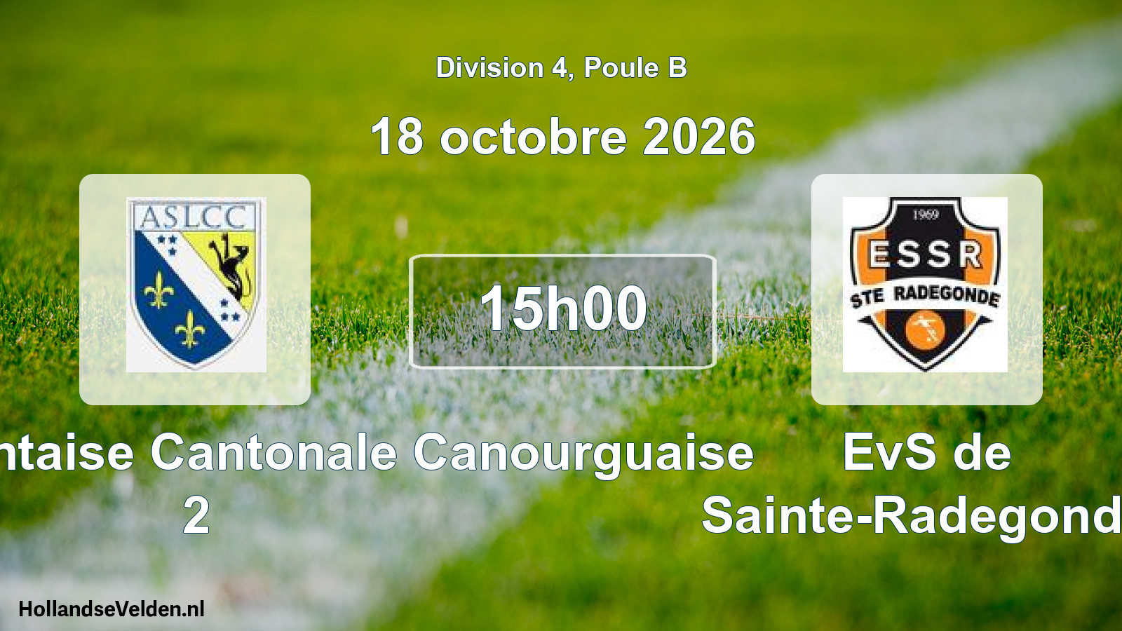 Match programmé: A. Saint-Laurentaise Cantonale Canourguaise 2 - EvS de Sainte-Radegonde (18 octobre 2026)