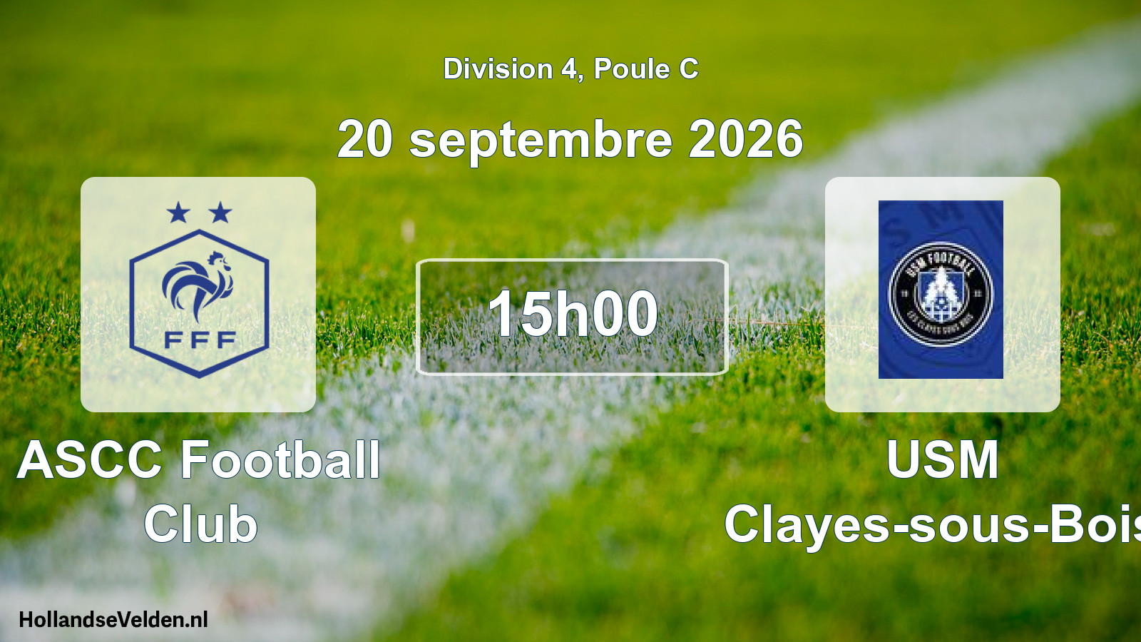 Scheduled Match: ASCC Football Club - USM Clayes-sous-Bois (20 September 2026)