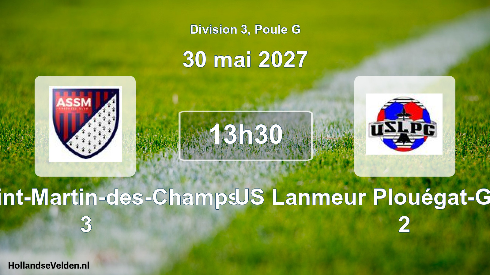 Match programmé: AS Saint-Martin-des-Champs 3 - US Lanmeur Plouégat-Guerrand 2 (30 mai 2027)