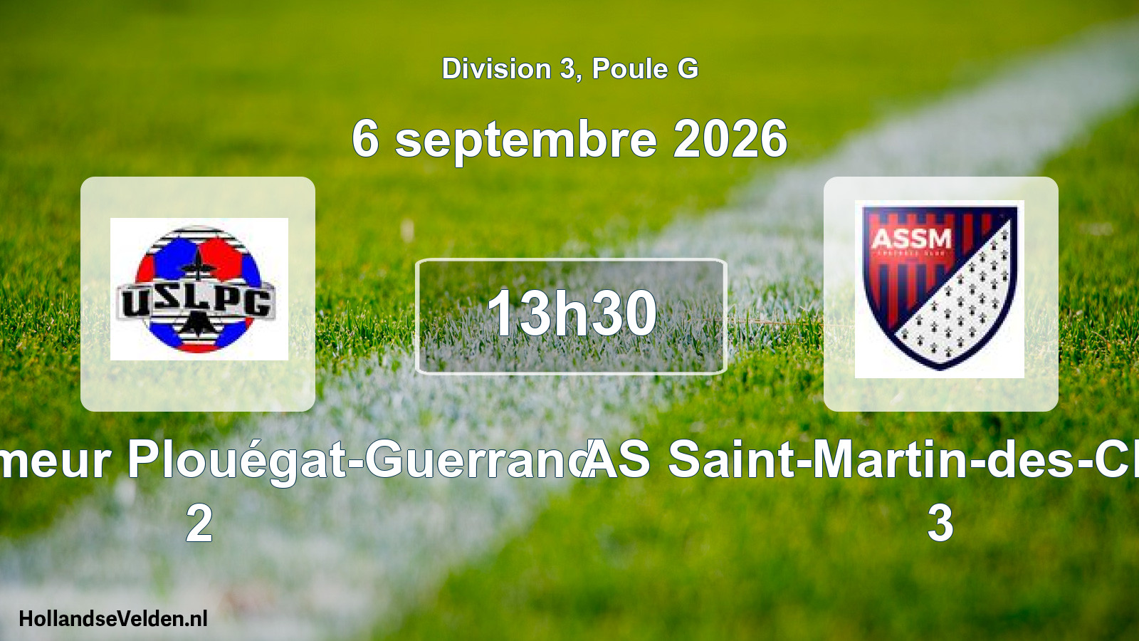 Scheduled Match: US Lanmeur Plouégat-Guerrand 2 - AS Saint-Martin-des-Champs 3 (6 September 2026)