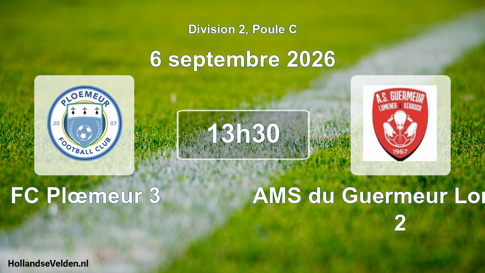 Match programmé: FC Plœmeur 3 - AMS du Guermeur Lomener 2 (6 septembre 2026)