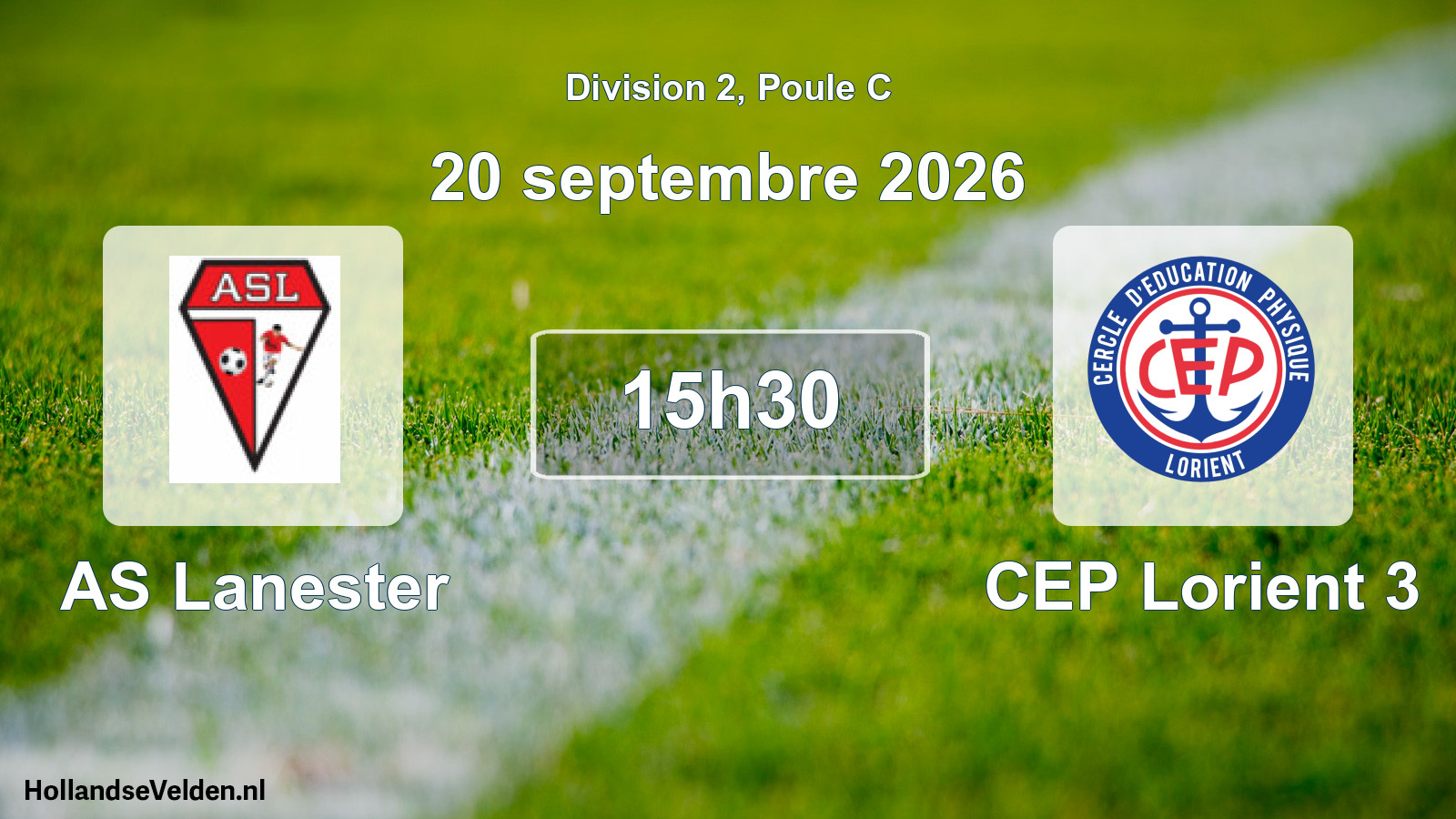 Match programmé: AS Lanester - CEP Lorient 3 (20 septembre 2026)