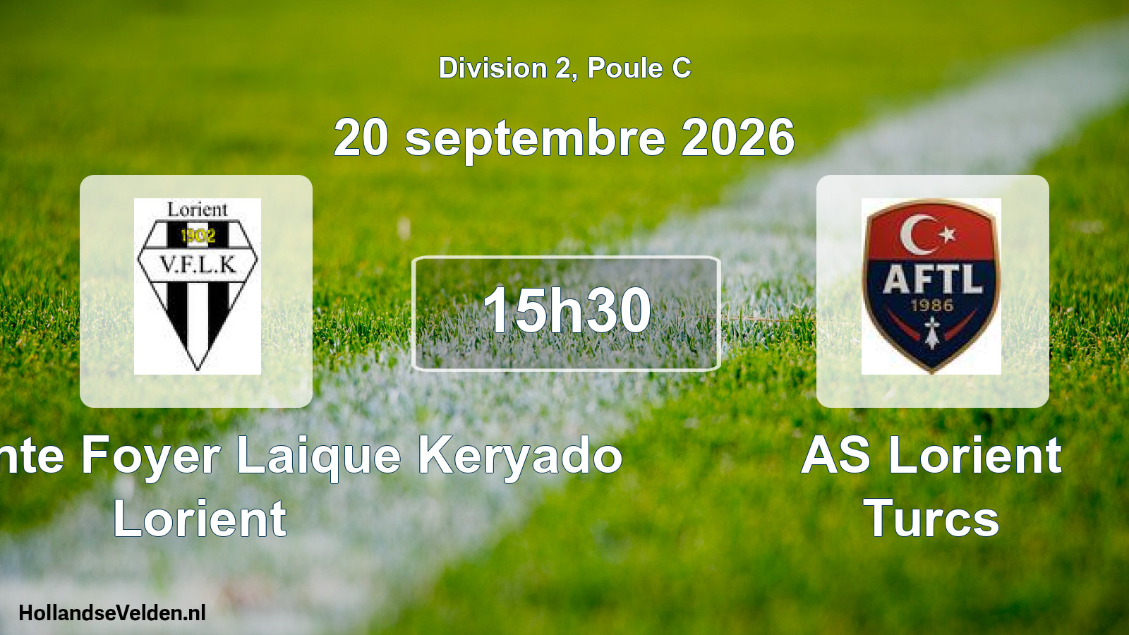 Match programmé: La Vigilante Foyer Laique Keryado Lorient - AS Lorient Turcs (20 septembre 2026)