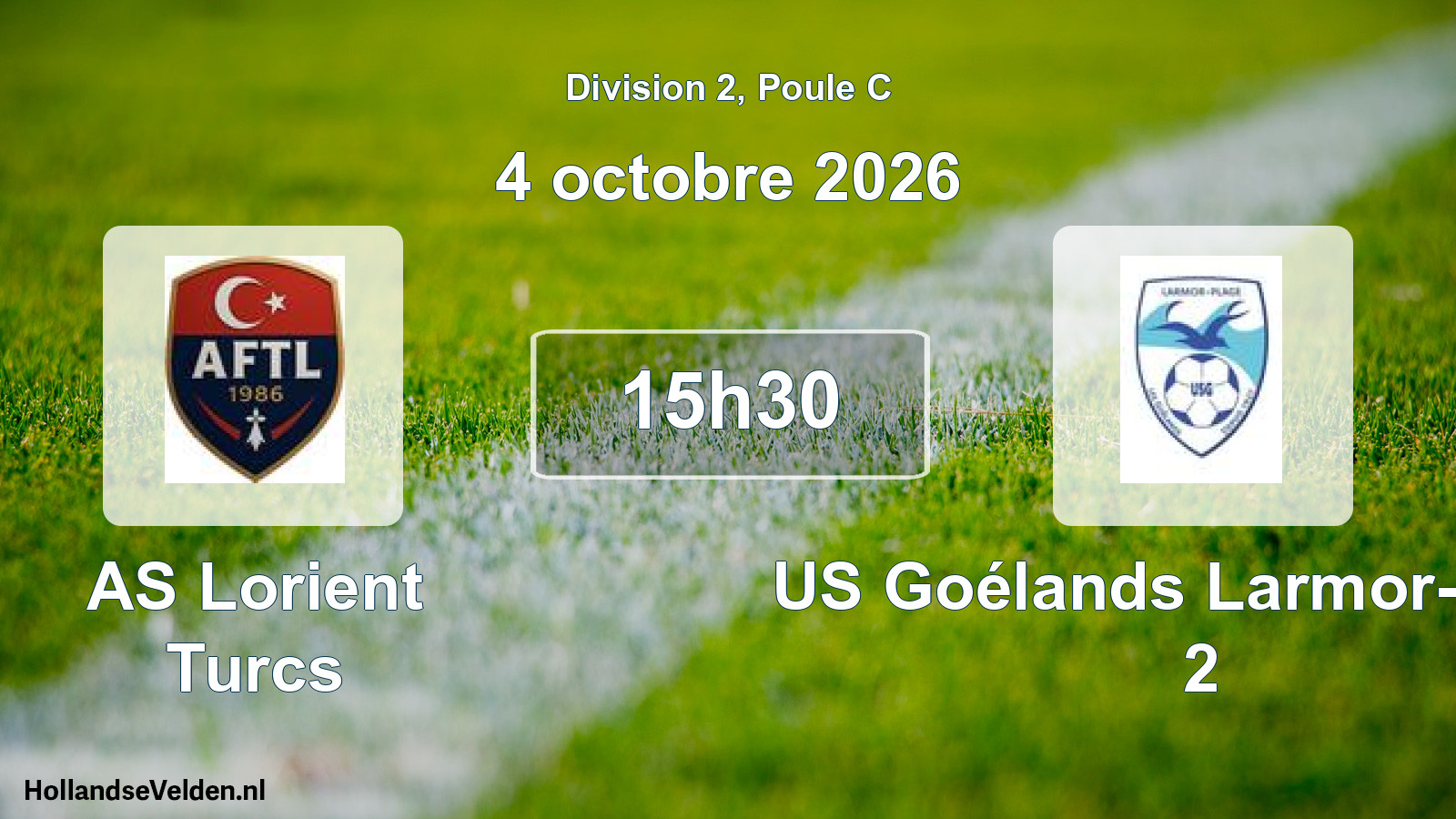 Match programmé: AS Lorient Turcs - US Goélands Larmor-Plage 2 (4 octobre 2026)