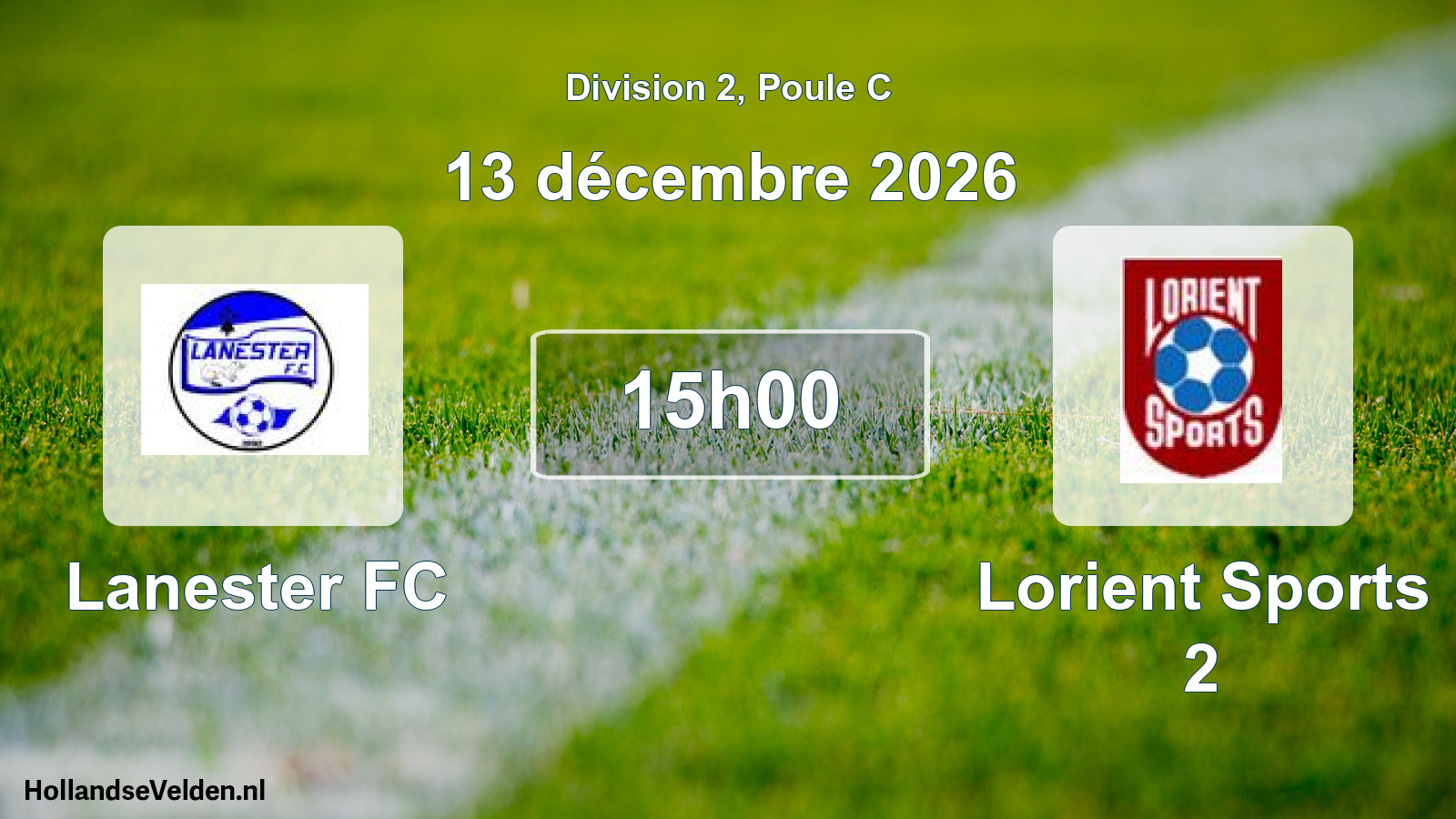 Match programmé: Lanester FC - Lorient Sports 2 (13 décembre 2026)
