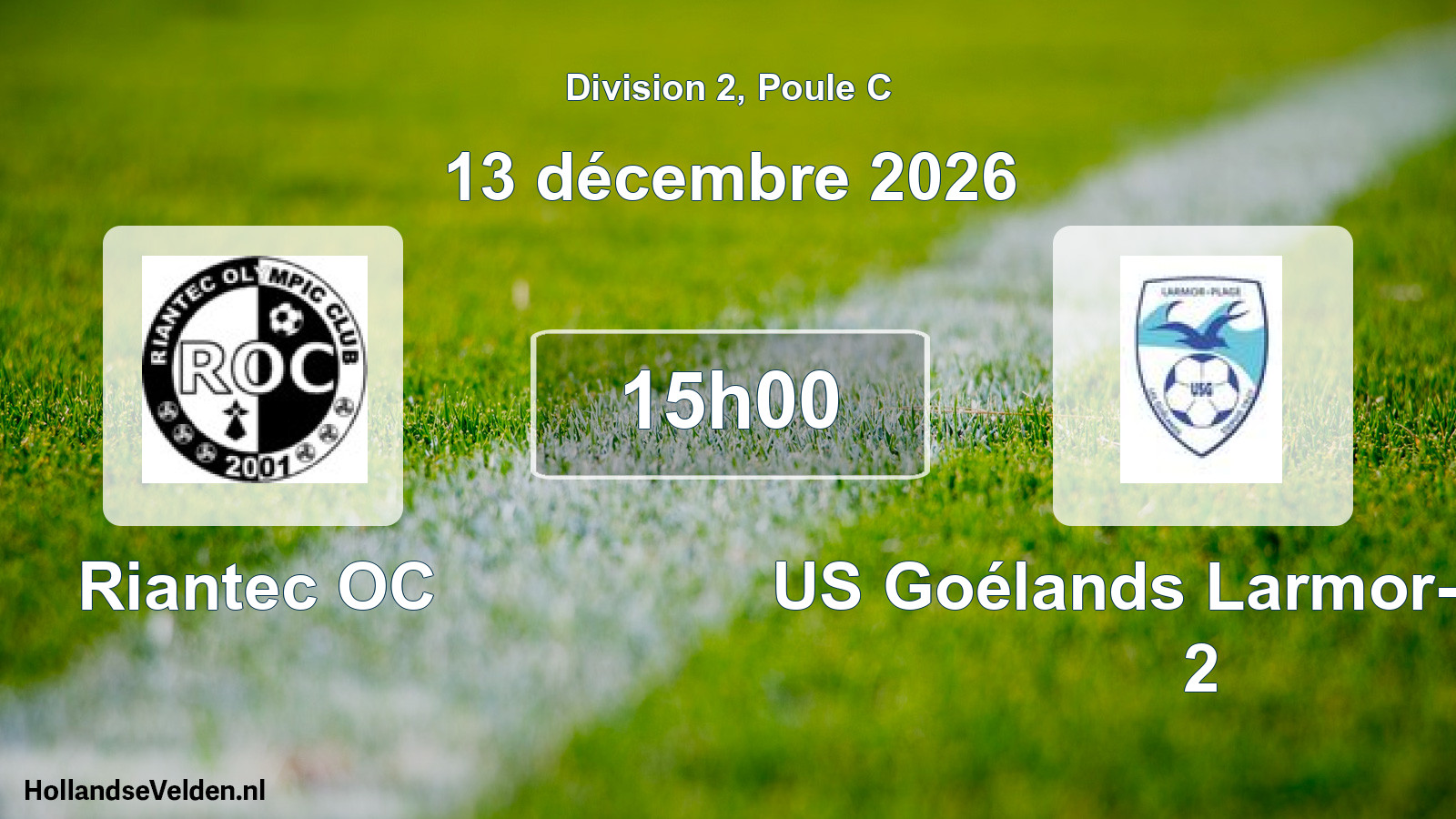 Match programmé: Riantec OC - US Goélands Larmor-Plage 2 (13 décembre 2026)