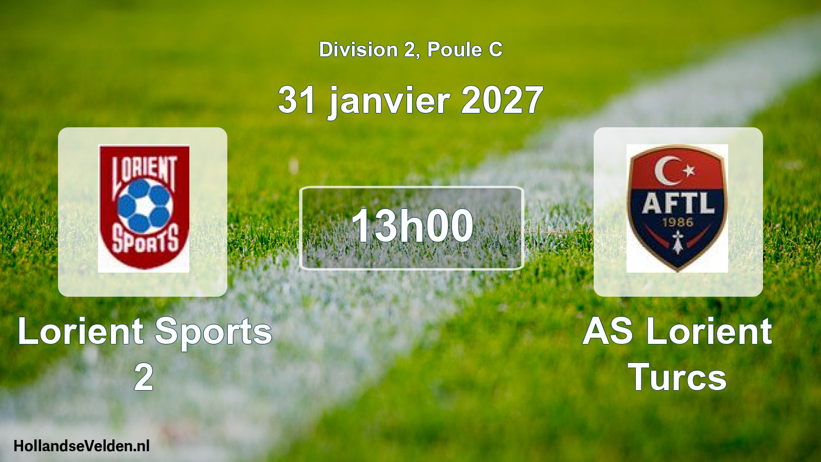 Geplande wedstrijd: Lorient Sports 2 - AS Lorient Turcs (31 januari 2027)