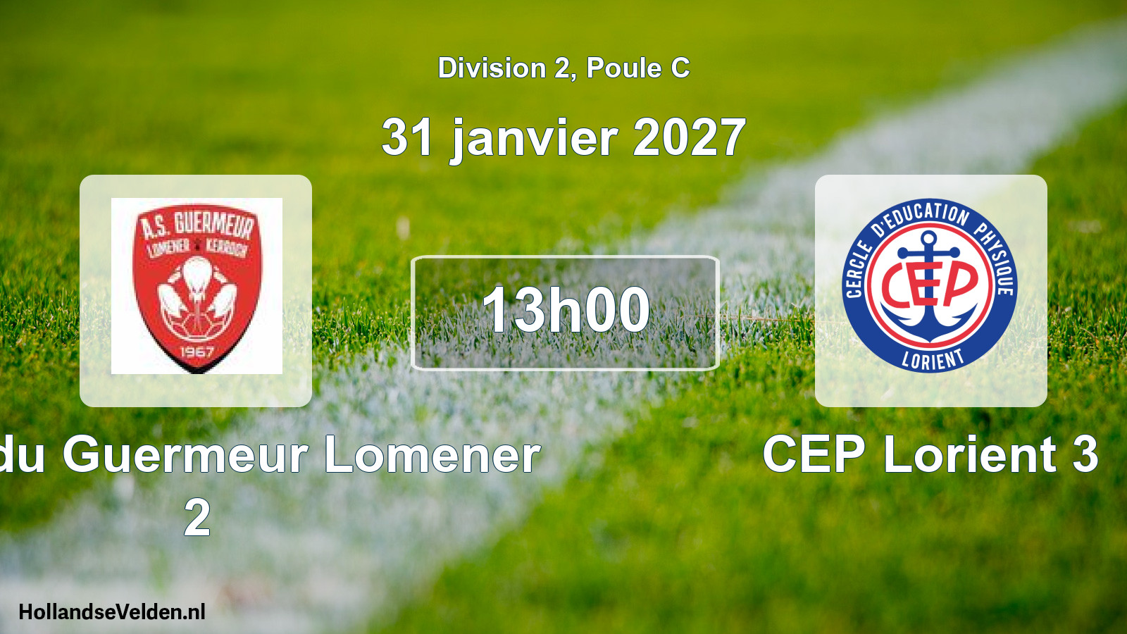 Match programmé: AMS du Guermeur Lomener 2 - CEP Lorient 3 (31 janvier 2027)