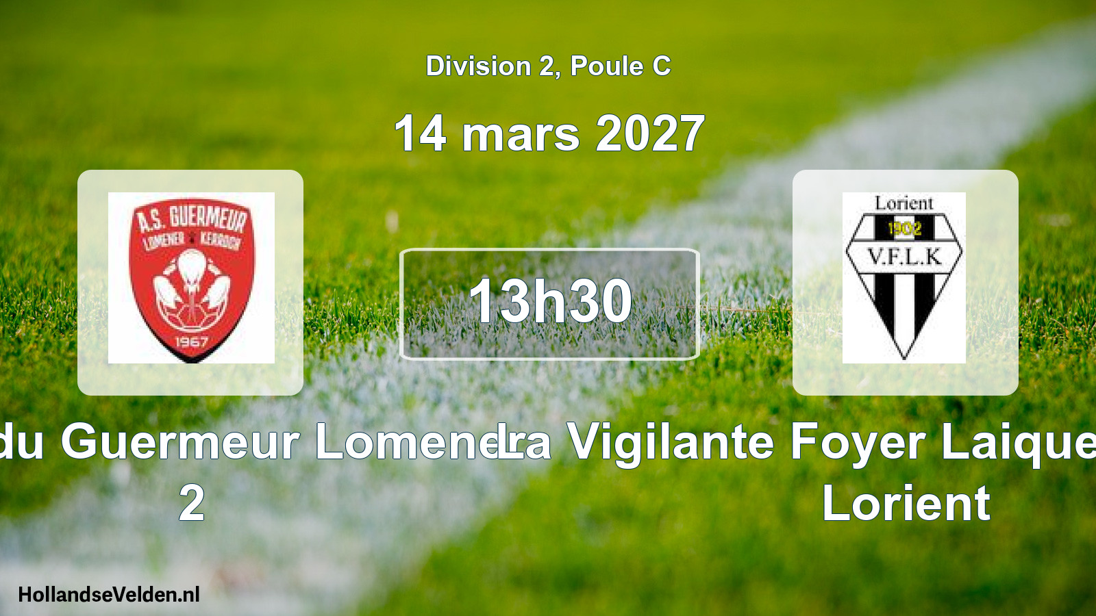 Match programmé: AMS du Guermeur Lomener 2 - La Vigilante Foyer Laique Keryado Lorient (14 mars 2027)