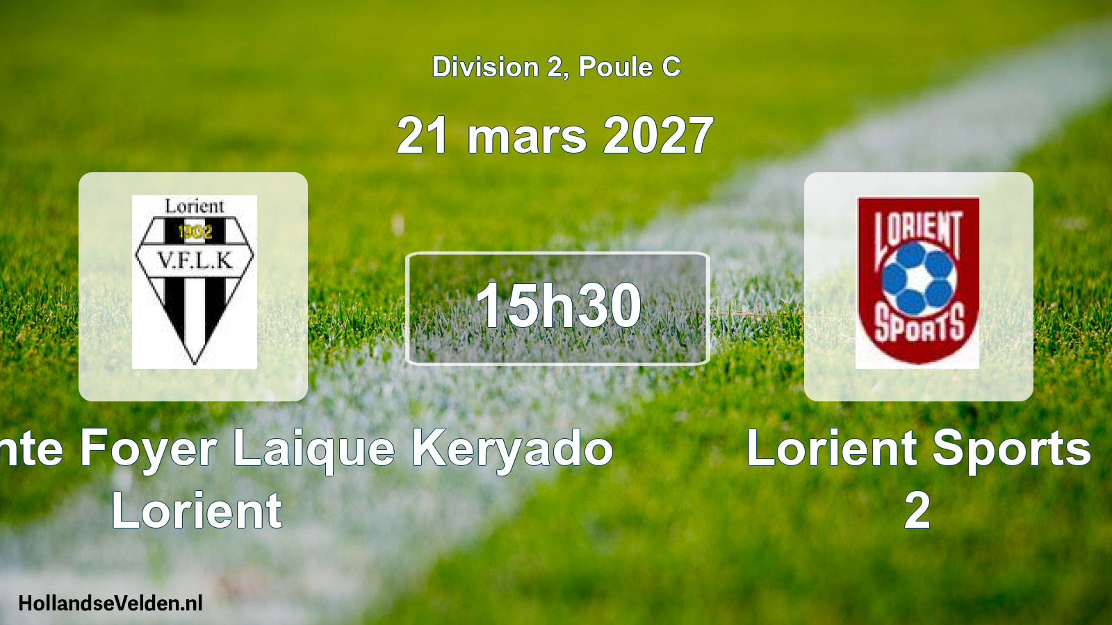 Match programmé: La Vigilante Foyer Laique Keryado Lorient - Lorient Sports 2 (21 mars 2027)