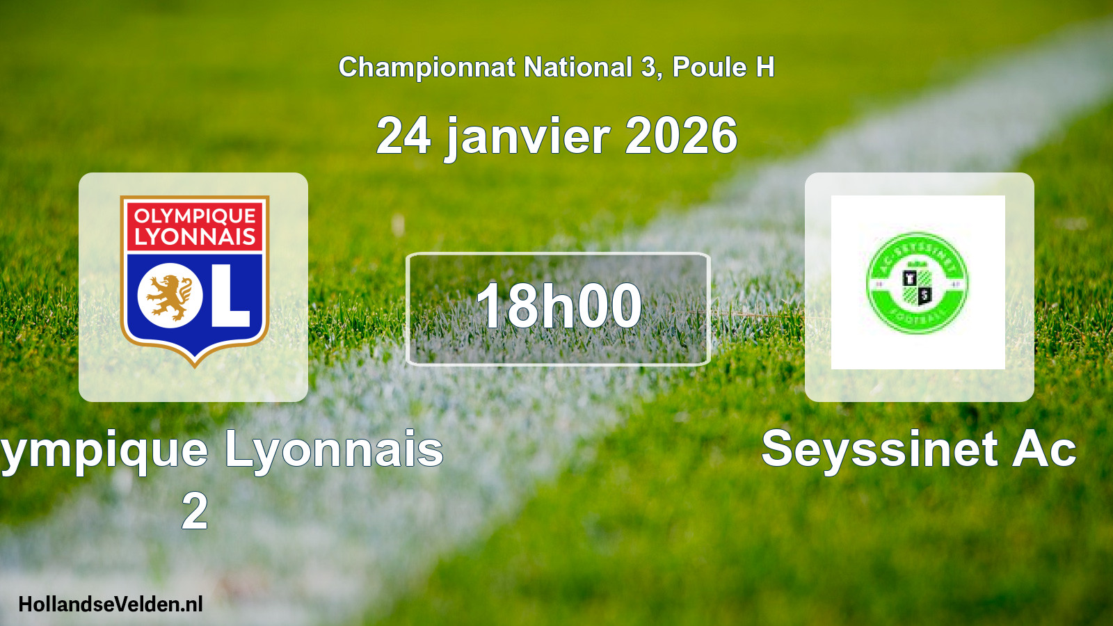 Scheduled Match: Olympique Lyonnais 2 - Seyssinet Ac (24 January 2026)