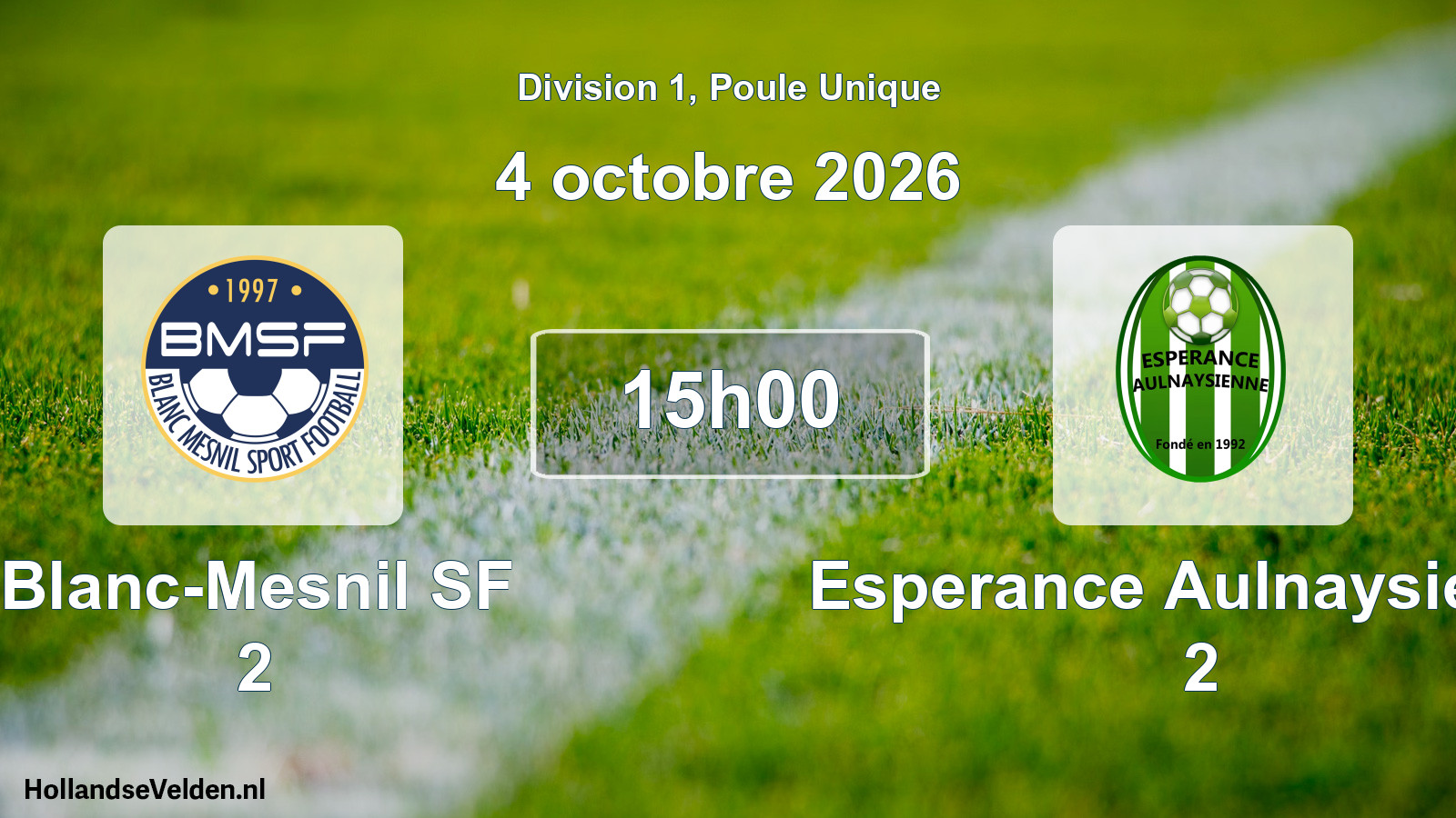 Scheduled Match: Blanc-Mesnil SF 2 - Esperance Aulnaysienne 2 (4 October 2026)