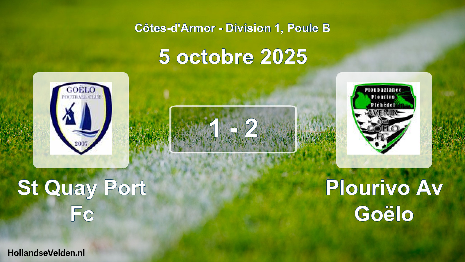 Gespeelde wedstrijd: St Quay Port Fc - Plourivo Av Goëlo 1 - 2 (5 oktober 2025)