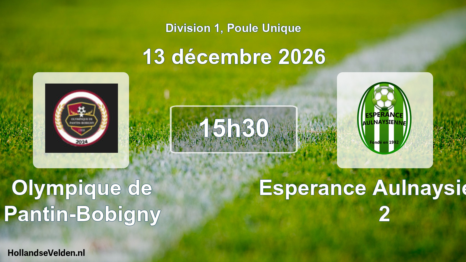 Scheduled Match: Olympique de Pantin-Bobigny - Esperance Aulnaysienne 2 (13 December 2026)