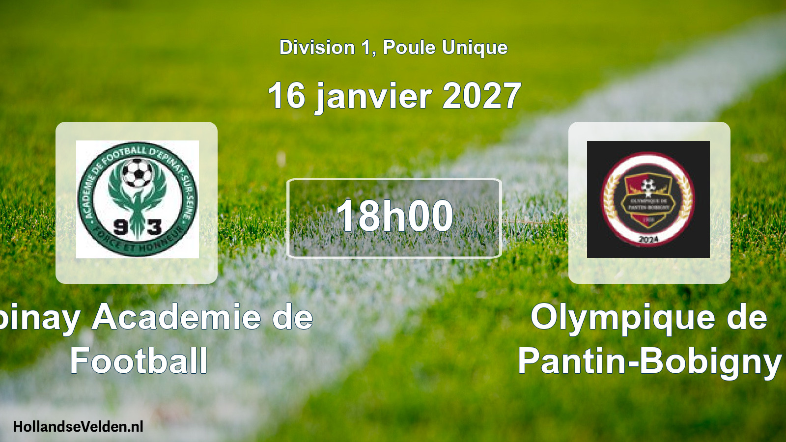 Scheduled Match: Epinay Academie de Football - Olympique de Pantin-Bobigny (16 January 2027)