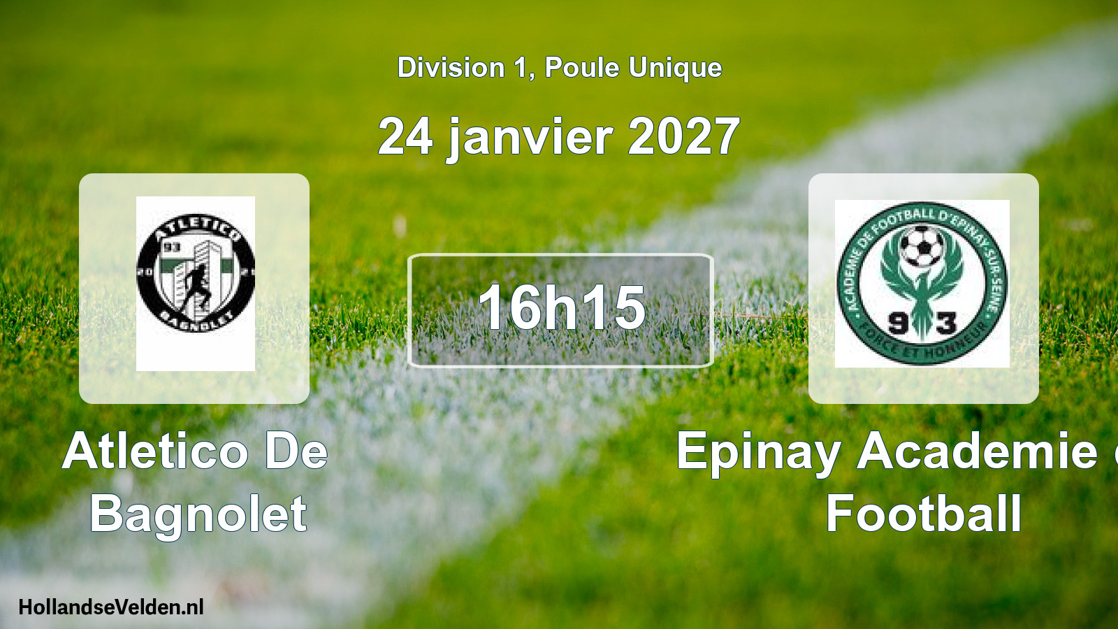 Scheduled Match: Atletico De Bagnolet - Epinay Academie de Football (24 January 2027)