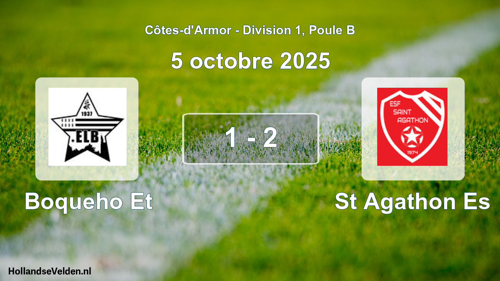 Gespeelde wedstrijd: Boqueho Et - St Agathon Es 1 - 2 (5 octobre 2025)